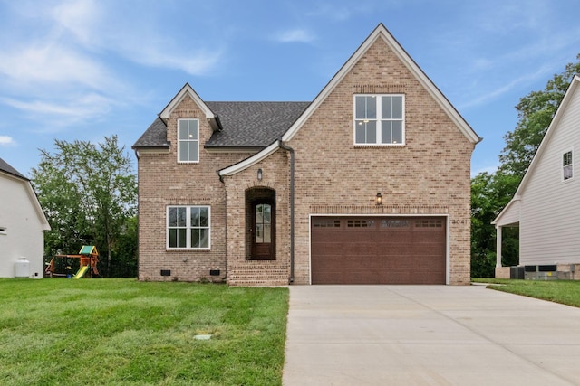 3041 Shady Forest Dr, Murfreesboro, TN 37128 - view of front of property featuring brick siding, an attached garage, driveway, a front yard, and roof with shingles