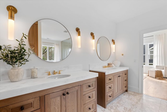 2109 10th Ave S, Nashville, TN 37204 - bathroom with two vanities and a sink