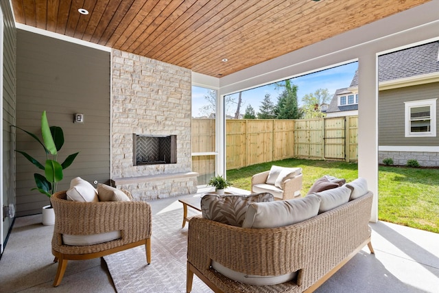 2109 10th Ave S, Nashville, TN 37204 - sunroom featuring an outdoor living space with a fireplace
