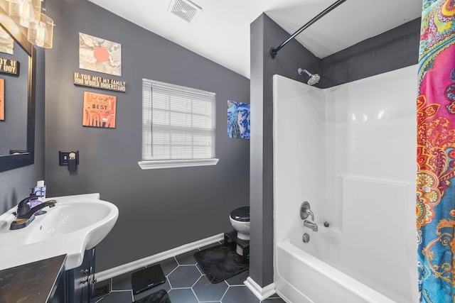 1204A Keller Ave, Nashville, TN 37216 - full bath featuring baseboards, tile patterned flooring, shower / bath combination with curtain, toilet, and visible vents