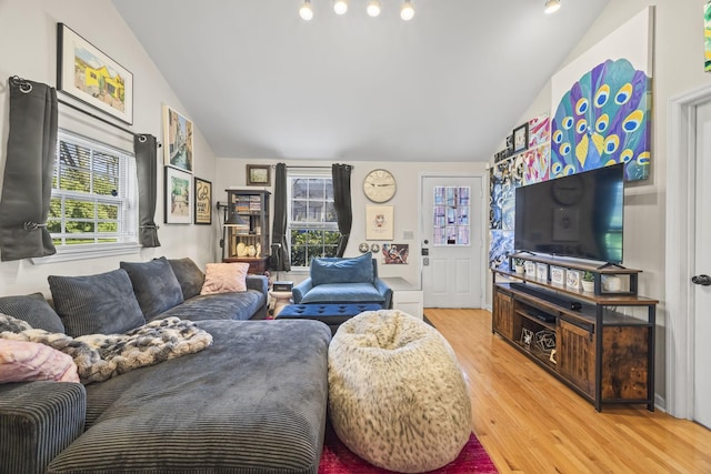 1204A Keller Ave, Nashville, TN 37216 - living room featuring light wood-style flooring and vaulted ceiling