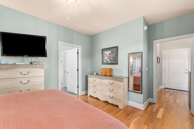 134 Joe Blanton Rd, Woodbury, TN 37190 - bedroom featuring baseboards, a ceiling fan, and light wood-style floors