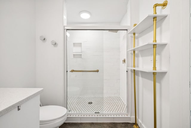1510 Demonbreun St Unit 511, Nashville, TN 37203 - full bathroom featuring a stall shower, toilet, and vanity