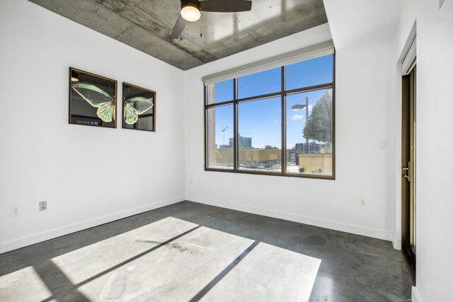 1510 Demonbreun St Unit 511, Nashville, TN 37203 - unfurnished room with concrete floors, a ceiling fan, and baseboards