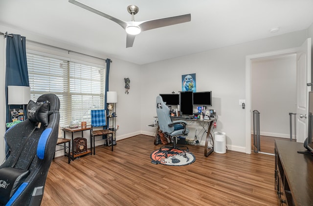 5344 Highland Place Way, Hermitage, TN 37076 - office space featuring wood finished floors, baseboards, and ceiling fan
