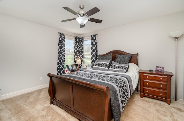 5344 Highland Place Way, Hermitage, TN 37076 - bedroom featuring light colored carpet, baseboards, and ceiling fan