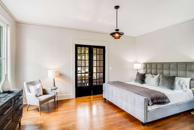 931 Caldwell Ln, Nashville, TN 37204 - bedroom featuring french doors, baseboards, and wood finished floors