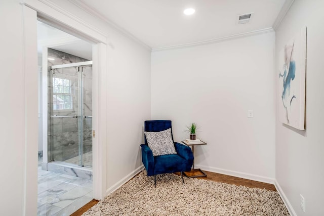 931 Caldwell Ln, Nashville, TN 37204 - sitting room with recessed lighting, visible vents, baseboards, and crown molding