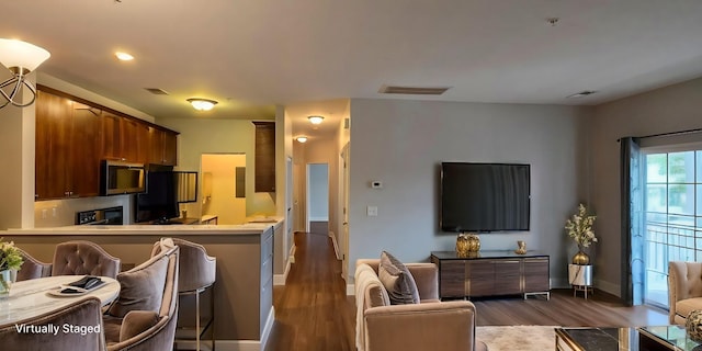 8047 Bienville Dr Unit X6, Nashville, TN 37211 - living area featuring dark wood-style floors and baseboards
