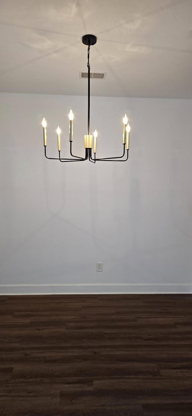 8047 Bienville Dr Unit X6, Nashville, TN 37211 - unfurnished dining area featuring a chandelier, wood finished floors, and baseboards