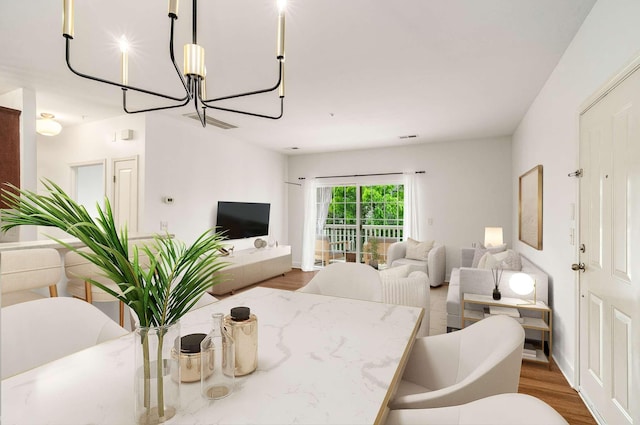 8047 Bienville Dr Unit X6, Nashville, TN 37211 - dining room with a chandelier and wood finished floors