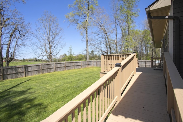 4512 General Forest Cir, Bon Aqua, TN 37025 - wooden terrace with a fenced backyard and a lawn