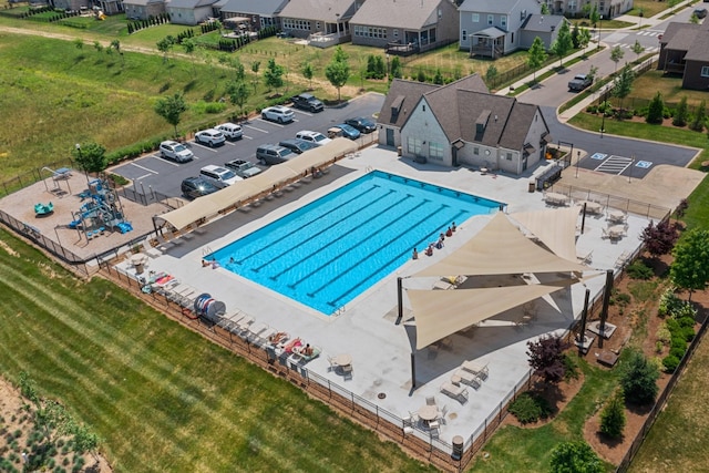 779 Newcomb St, Franklin, TN 37064 - aerial perspective of suburban area with a pool