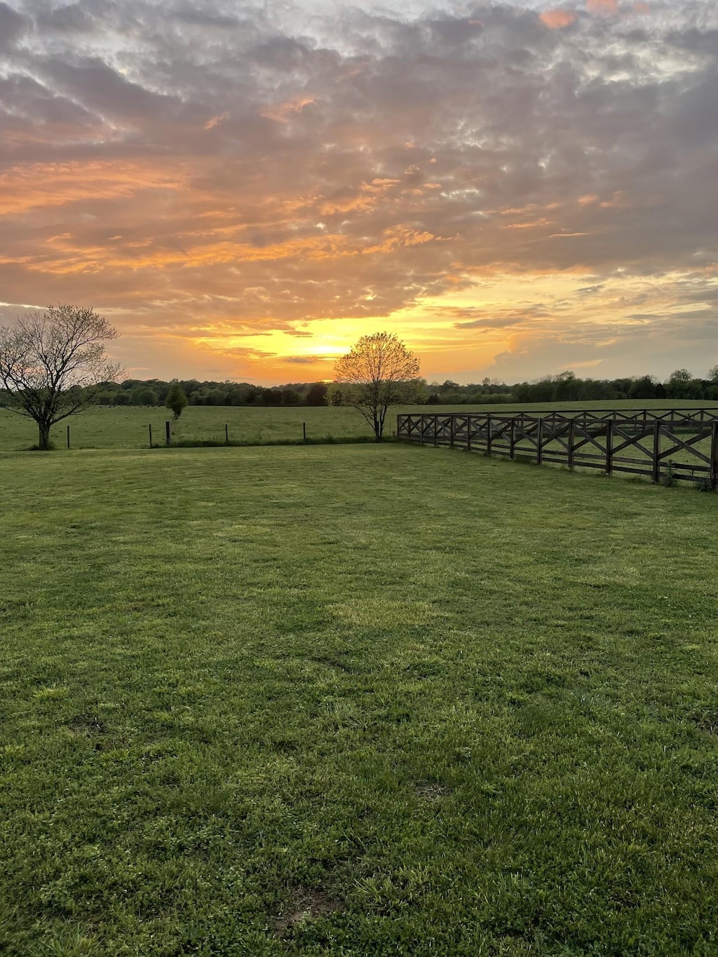 view of yard with a rural view
