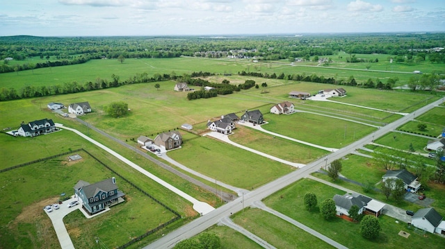 drone / aerial view with a rural view
