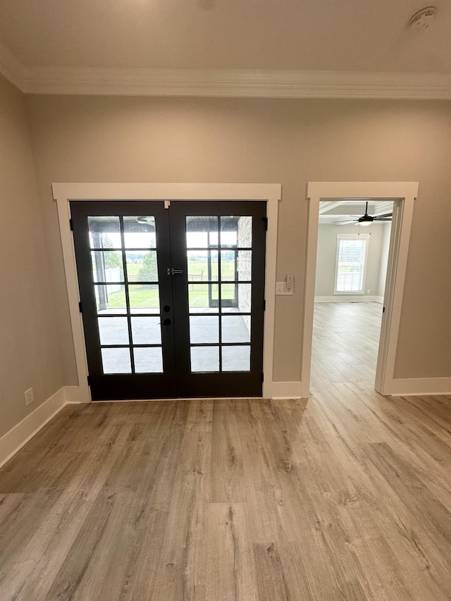 1049 Veridian Dr Unit A, Clarksville, TN 37043 - entryway featuring ornamental molding, french doors, wood finished floors, and baseboards