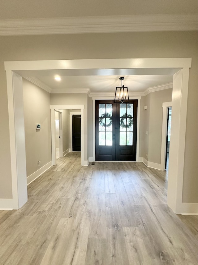 1049 Veridian Dr Unit A, Clarksville, TN 37043 - foyer entrance featuring a chandelier, light wood finished floors, baseboards, and ornamental molding