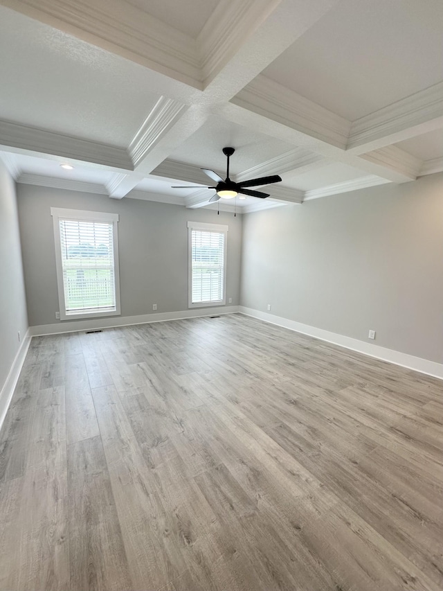 1049 Veridian Dr Unit A, Clarksville, TN 37043 - spare room with wood finished floors, coffered ceiling, crown molding, beamed ceiling, and baseboards