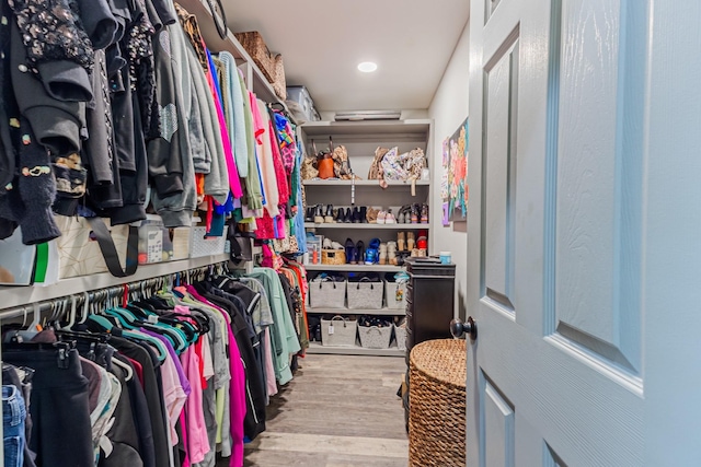 spacious closet featuring wood finished floors