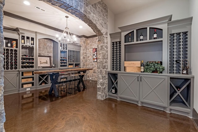 700 Pendragon Ct, Franklin, TN 37067 - wine cellar featuring an inviting chandelier and visible vents