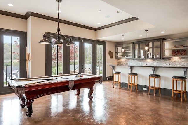700 Pendragon Ct, Franklin, TN 37067 - recreation room featuring a healthy amount of sunlight, concrete flooring, and billiards