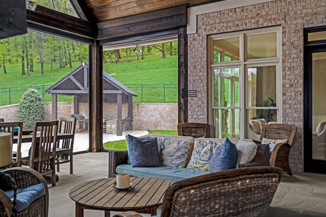 700 Pendragon Ct, Franklin, TN 37067 - sunroom featuring outdoor lounge area and outdoor dining space