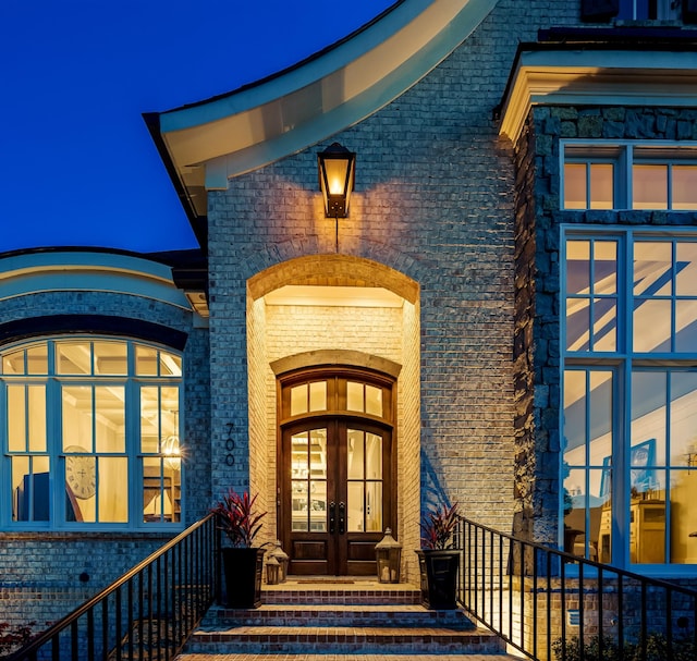 700 Pendragon Ct, Franklin, TN 37067 - doorway to property featuring brick siding and french doors