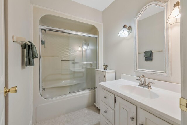 125 Sunnyside Ln, Columbia, TN 38401 - full bathroom with tile patterned floors, vanity, and enclosed tub / shower combo