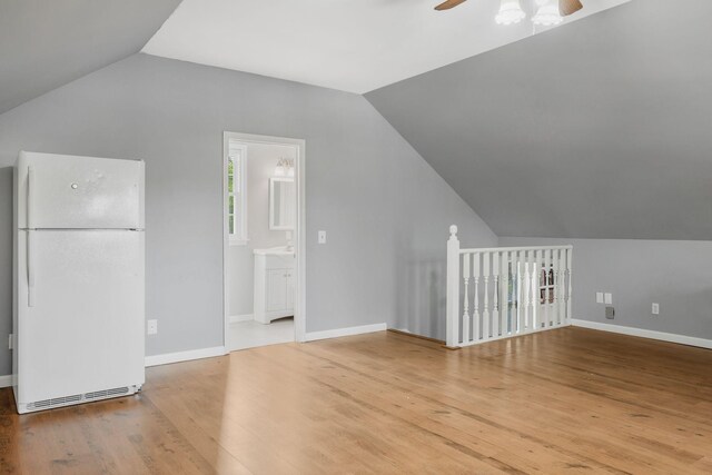 125 Sunnyside Ln, Columbia, TN 38401 - additional living space featuring vaulted ceiling, wood finished floors, baseboards, and ceiling fan