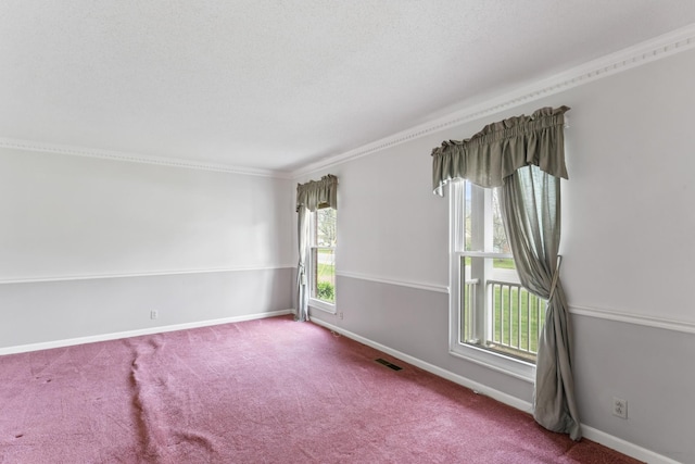 3720 Priest Lake Dr, Nashville, TN 37217 - unfurnished room with crown molding, visible vents, carpet floors, and baseboards
