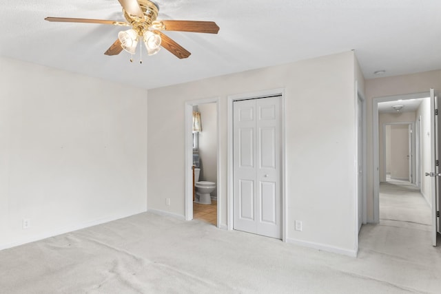 3720 Priest Lake Dr, Nashville, TN 37217 - unfurnished bedroom with carpet flooring, ceiling fan, baseboards, a closet, and ensuite bath