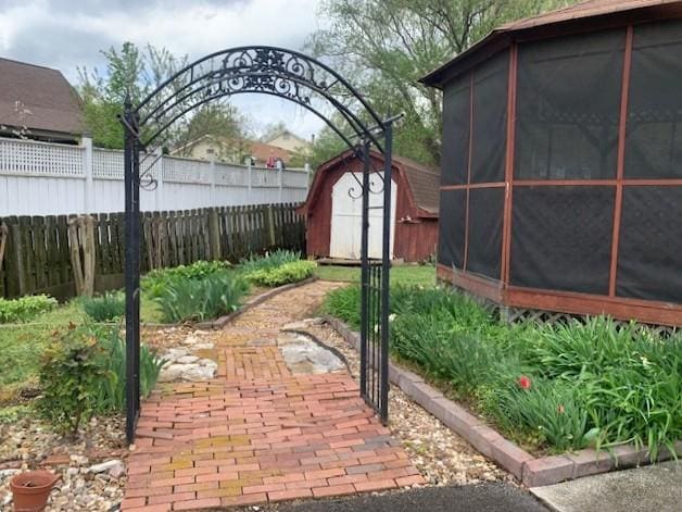 3720 Priest Lake Dr, Nashville, TN 37217 - view of yard with a storage unit, an outbuilding, a patio, and a fenced backyard