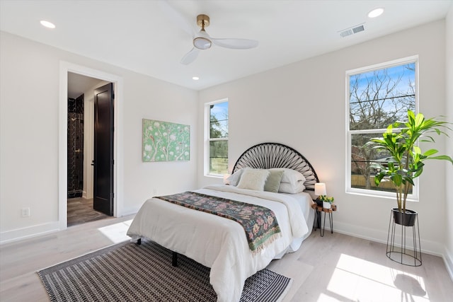 819 Davidson Dr, Nashville, TN 37205 - bedroom with visible vents, light wood-type flooring, multiple windows, and baseboards