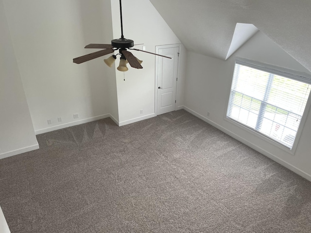 265 Gray Hawk Trl, Clarksville, TN 37043 - bonus room with a ceiling fan, baseboards, carpet, and lofted ceiling