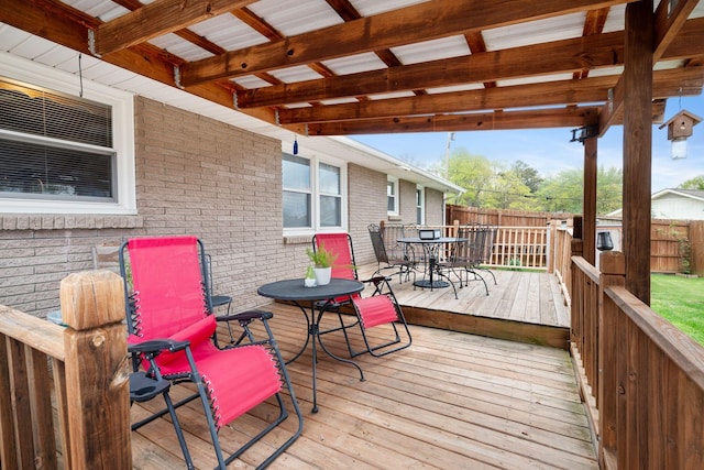5007 Bonnalynn Dr, Hermitage, TN 37076 - wooden terrace with outdoor dining space and fence