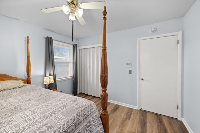 5007 Bonnalynn Dr, Hermitage, TN 37076 - bedroom with baseboards, a ceiling fan, and wood finished floors