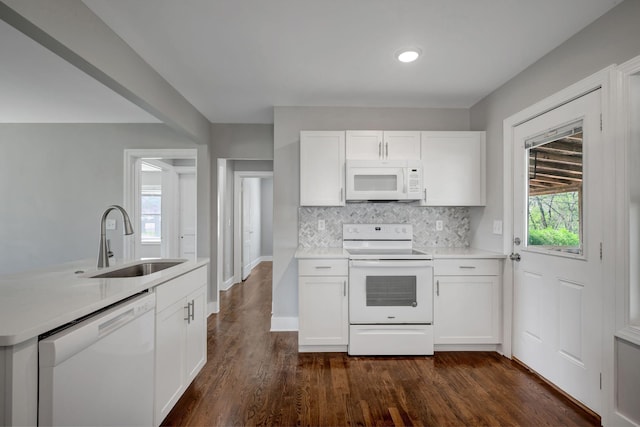701 Santa Fe Pike, Columbia, TN 38401 - kitchen with a sink, light countertops, white cabinets, and white appliances