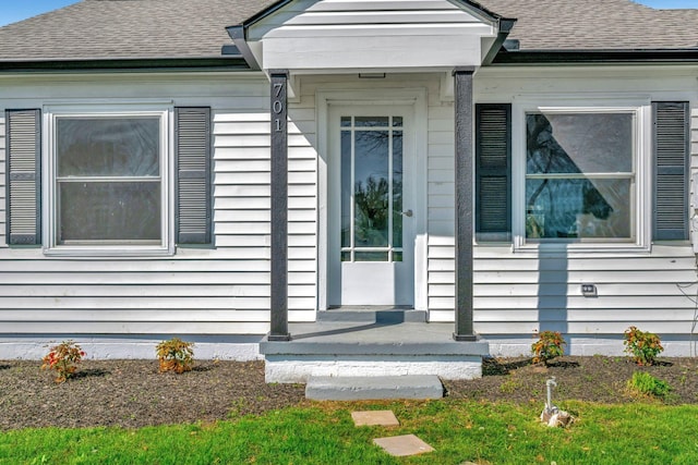 701 Santa Fe Pike, Columbia, TN 38401 - view of exterior entry with a shingled roof