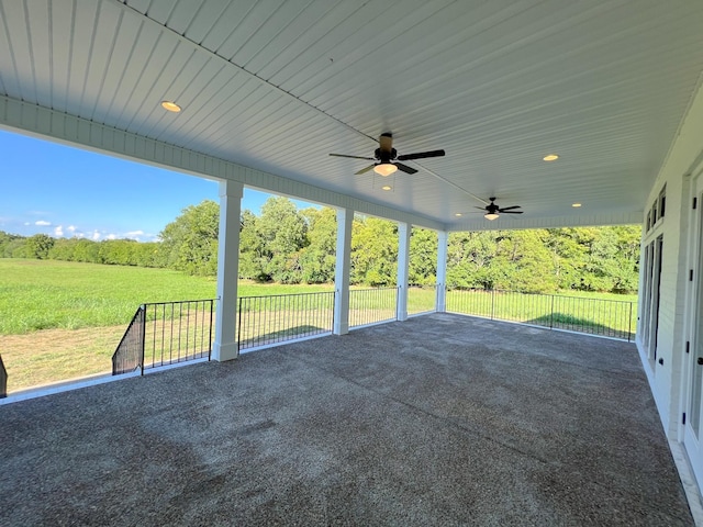 view of patio / terrace with ceiling fan