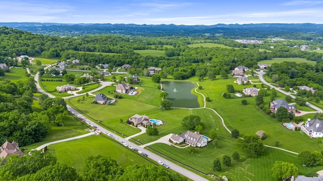 6516 Brandon Park Way, Franklin, TN 37064 - drone / aerial view of a water and mountain view