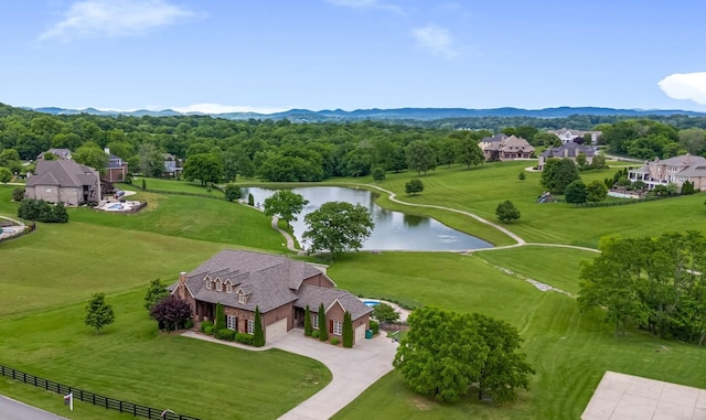 6516 Brandon Park Way, Franklin, TN 37064 - aerial perspective of suburban area with a water and mountain view