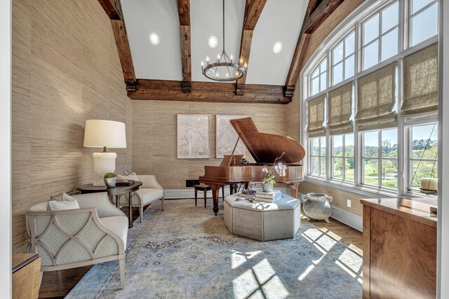 328 White Swans Xing, Brentwood, TN 37027 - living area featuring high vaulted ceiling, baseboards, and a wealth of natural light