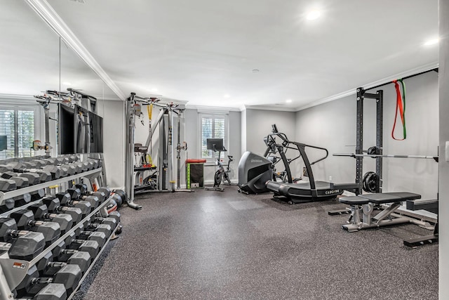 328 White Swans Xing, Brentwood, TN 37027 - exercise room with recessed lighting and ornamental molding