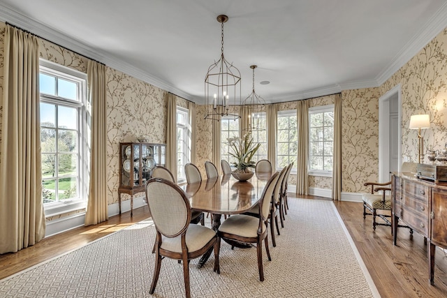 328 White Swans Xing, Brentwood, TN 37027 - dining area featuring baseboards, plenty of natural light, wood finished floors, and wallpapered walls