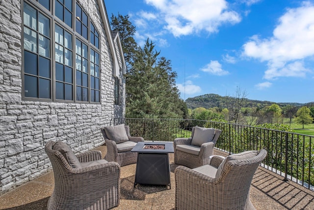 328 White Swans Xing, Brentwood, TN 37027 - view of patio with an outdoor living space with a fire pit