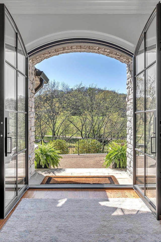 328 White Swans Xing, Brentwood, TN 37027 - entryway featuring wood finished floors and crown molding