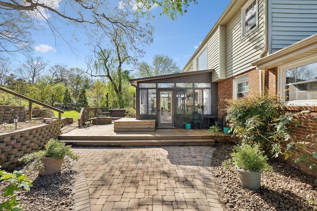 124 Timber Trail Dr, Lebanon, TN 37090 - view of patio with a sunroom and a wooden deck