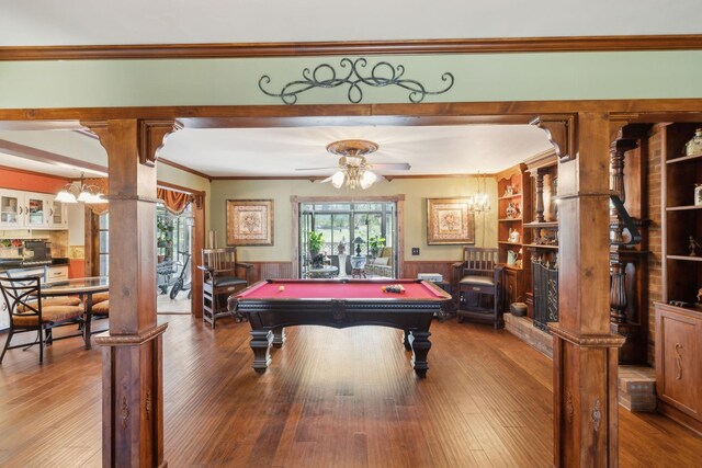 124 Timber Trail Dr, Lebanon, TN 37090 - playroom with a ceiling fan, ornamental molding, and ornate columns
