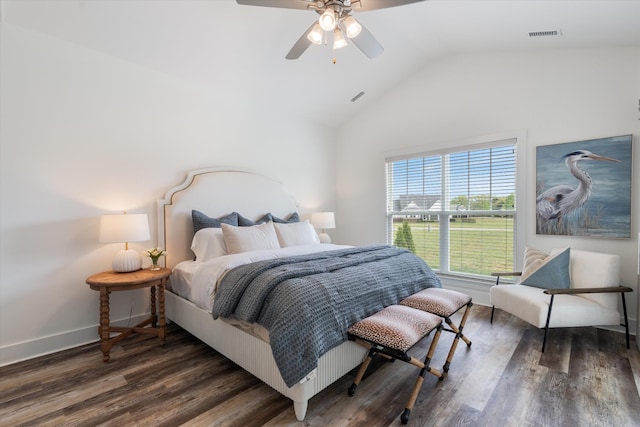 22 Flip Flop Ct, Winchester, TN 37398 - bedroom featuring lofted ceiling, baseboards, wood finished floors, and visible vents