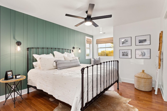 4008 Nevada Ave, Nashville, TN 37209 - bedroom featuring wood finished floors, baseboards, and a ceiling fan